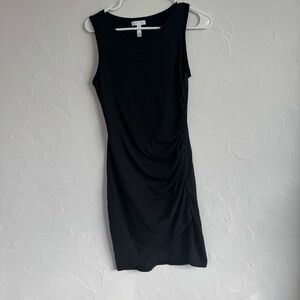 Leith Black Ruched Bodycon Midi Dress